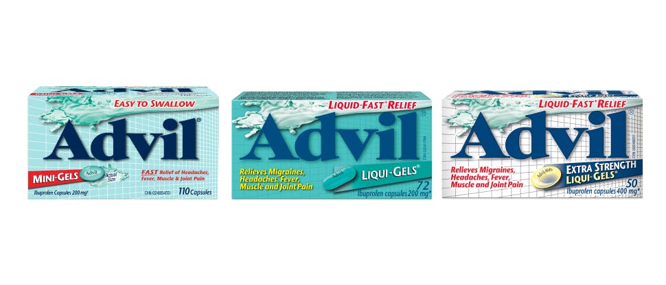 Liquid gels clearance advil